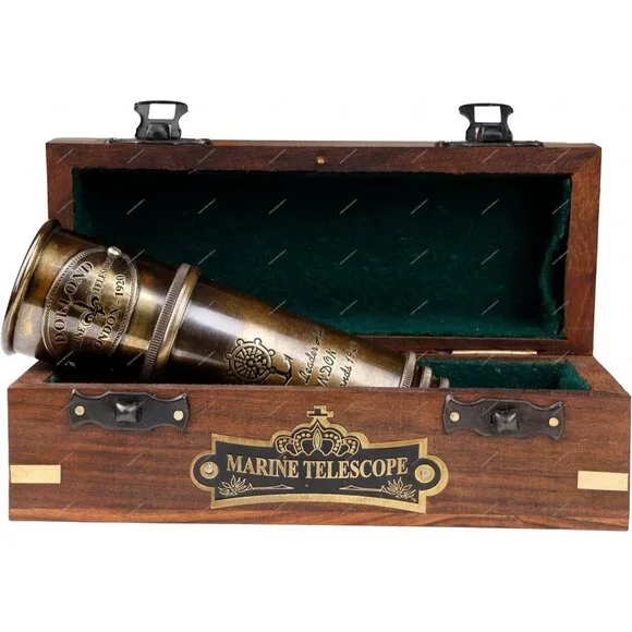 1920 London Brass Maritime Telescope 15 Inch Vintage Nautical Pirate Telescope